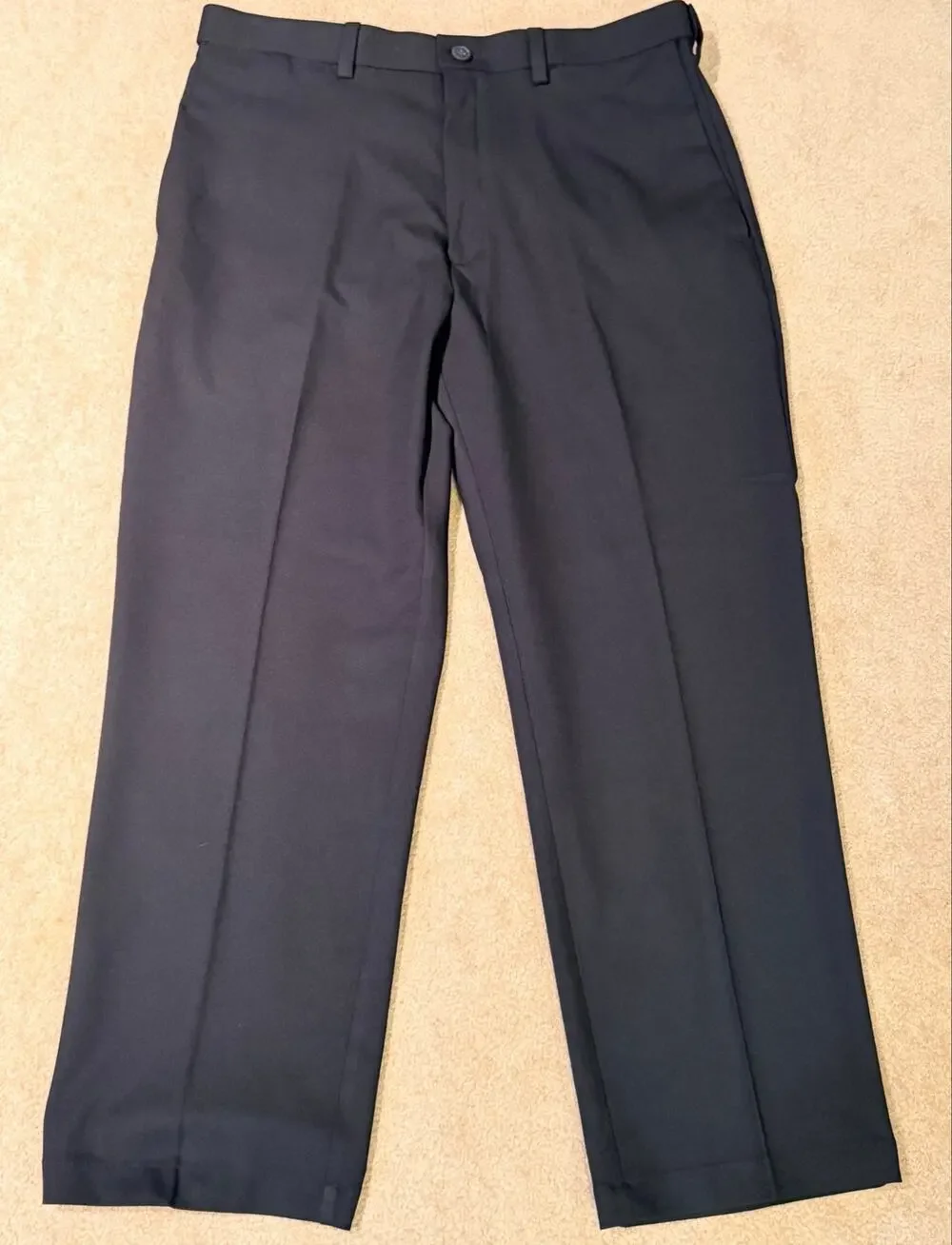 Haggar Cool 18 Pro Classic Fit Flat Front Pants Men's 36x29 Black NWT